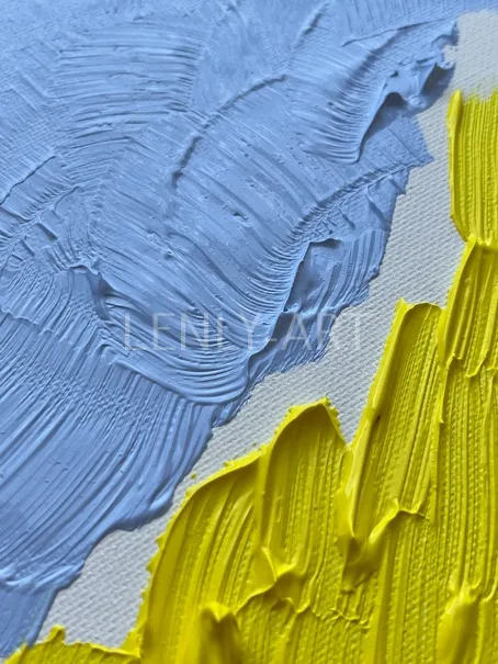 Желто-голубой акрил на холсте